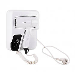 Настінний фен 1200 Вт з тримачем на 2 режими Qtap Pohodli QTF1200RNP White Білий