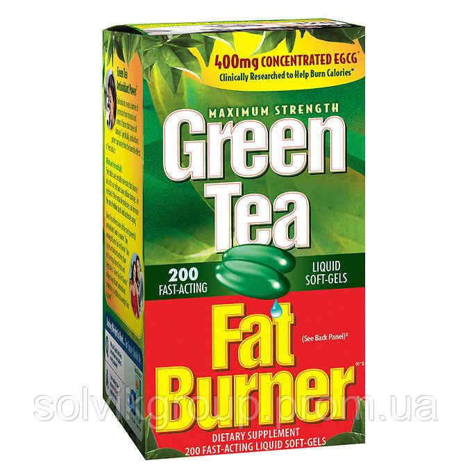 Засіб для спалювання жиру, схуднення із зеленим чаєм, Green Tea Fat Burner 200 гель-капсул