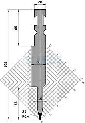 Пуансон P.461.24.H (500 мм, цільний)