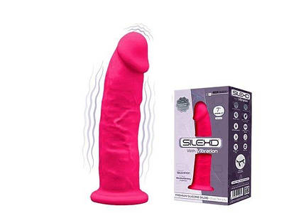 Фаллоімітатор з вібрацією SilexD Henry Vibro Pink (MODEL 2 size 7in), двошаровий, діаметр 4,4 см