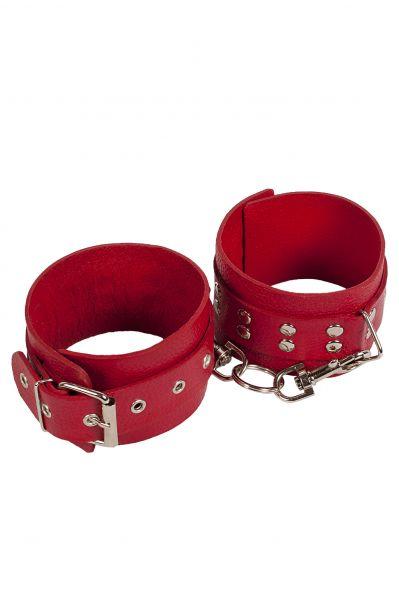 Наручники для ігор Leather Restraints Leg Cuffs, Red