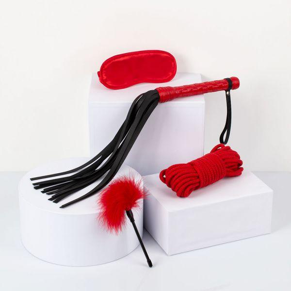 Набір садово-мазо Passion BDSM Leather Set, Red