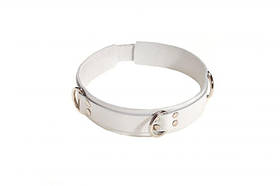 Білий Нашийник бдсм Slave leather collar, White