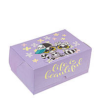 Коробка 180х120х80 (на 2 капкейка) без вікна "Єноти"