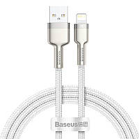 USB кабель Lightning Baseus Cafule Metal Data Cable 2,4A 1m White (CALJK-A02)