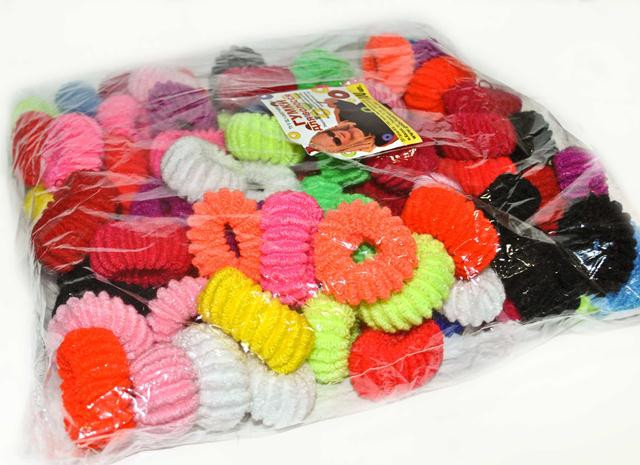 Гумки кольорові для волосся, набір 100 шт., фото 1