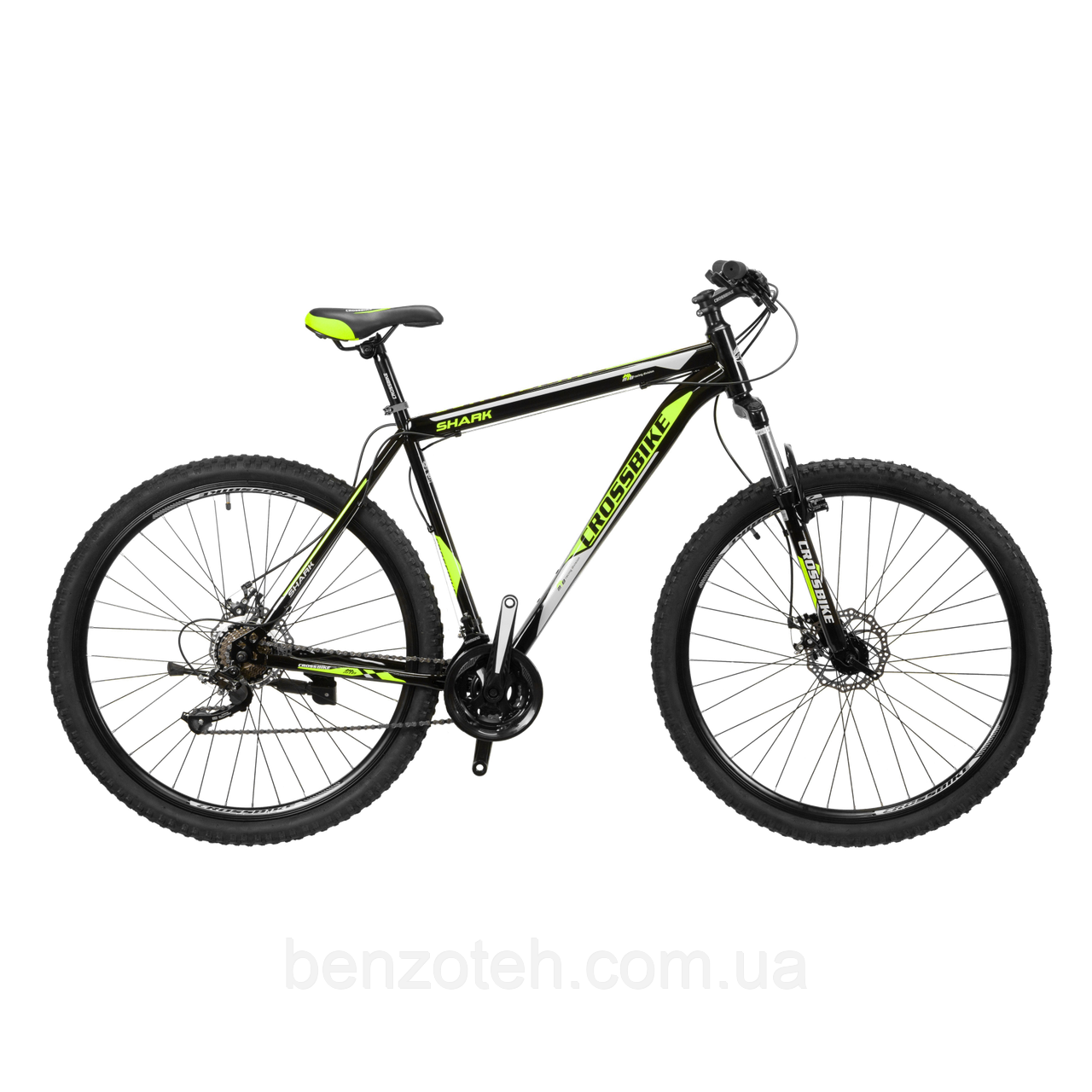 Велосипед CrossBike 27.5" Shark 2021 Рама 19,5" black-green