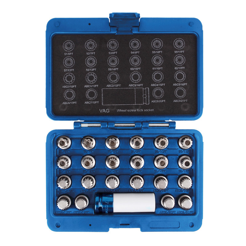 Набір насадок для монтажу/демонтажу секреток коліс VW 23 предмета King Tony 9BW0123 (Тайвань), фото 1