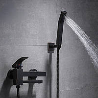 Душевой настенный гарнитур для ванны скрытого монтажа 2 в 1 WanFan, душевая система, стационарный душ, Черный