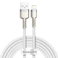 USB кабель Lightning Baseus Cafule Metal Data Cable 2,4A 2m White (CALJK-B02)