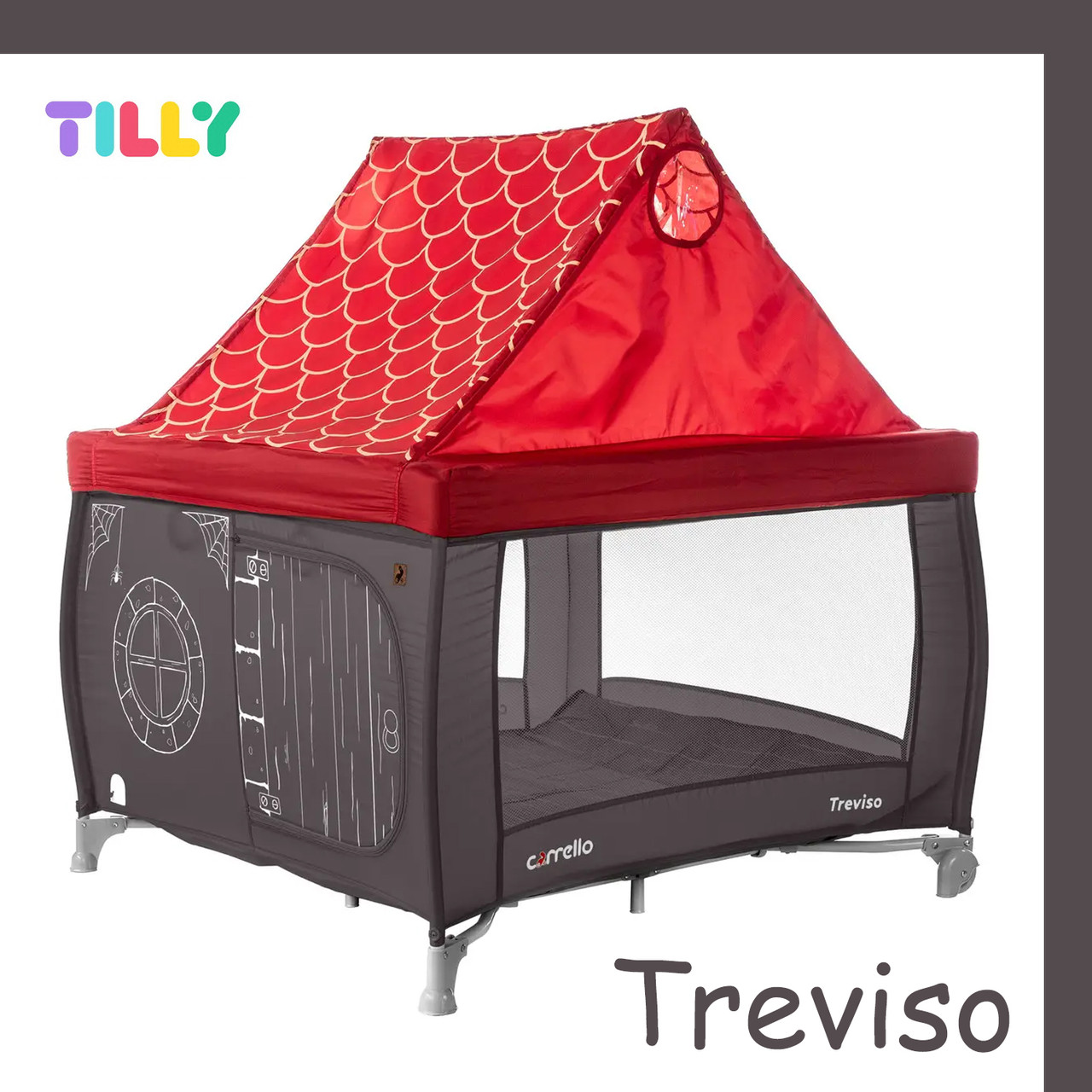 Дитячий ігровий манеж Будиночок CARRELLO Treviso CRL-11603 Magnet Grey Сірий, фото 1
