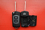 Ключ Kia викидний для переділки 2 кнопоки З місцем під батарейку, лезо KIA14R вигляд Exclusive, фото 2
