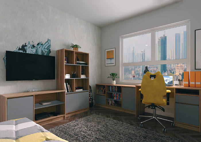 Современный комплект мебели для подростка Сокме Бум 160 см дуб артисан ...