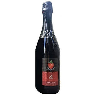 Шампанське (вино) червоне полуничне напівсолодке Фраголіно Fragolino Rosso Quattro Valli Fragola 0,75 л Італія
