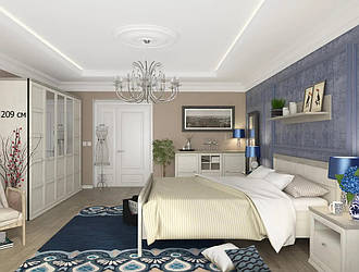 Світла спальня у сучасному стилі Сокме Орегон 209х60 см піано ауреліо із вставками мадагаскар нельсон