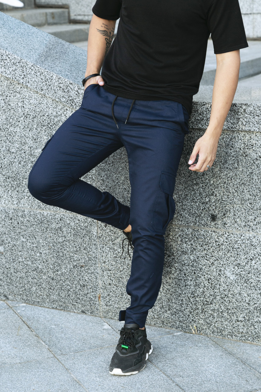 Карго штани сині чоловічі Baza | Тактичні штани ЛЮКС якості