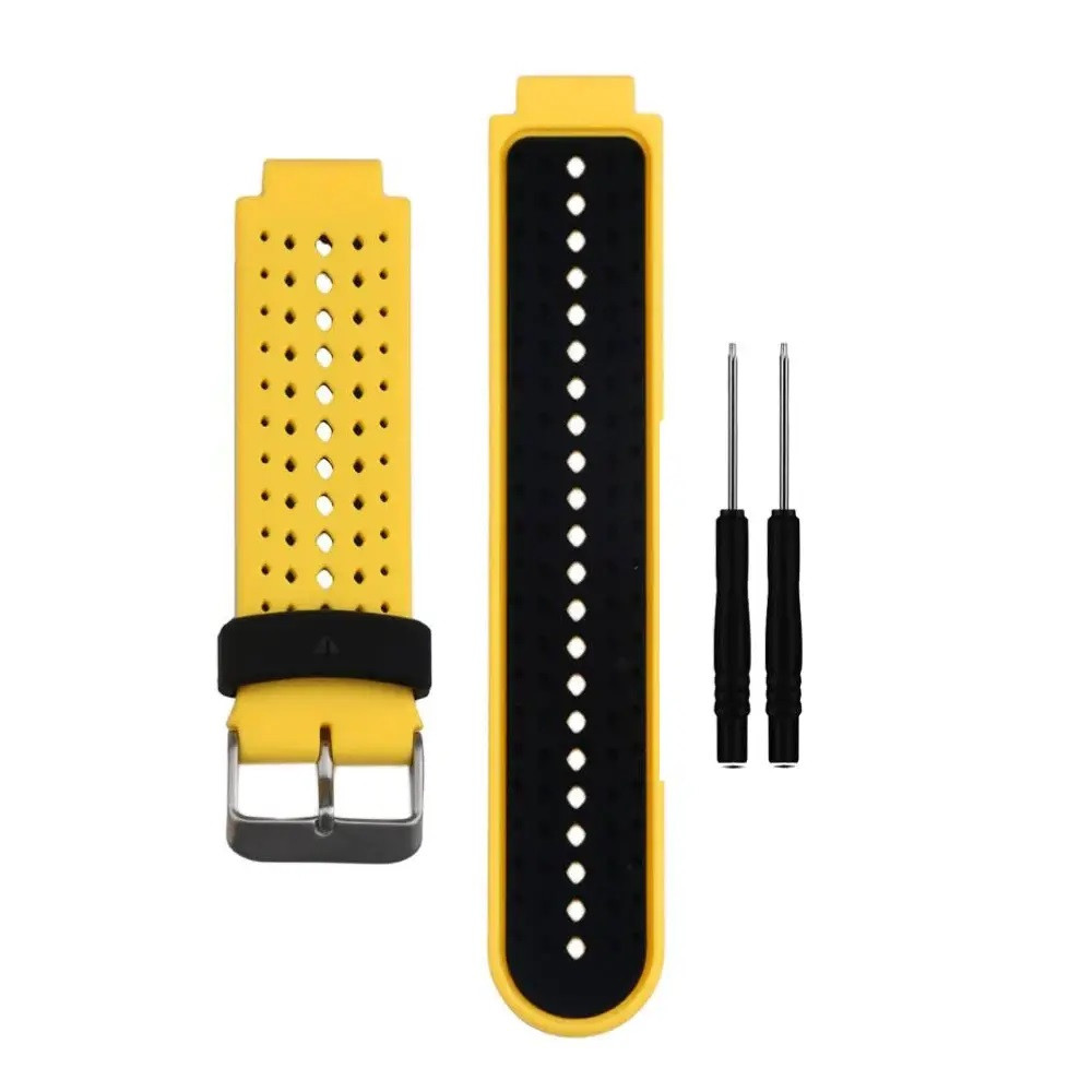 Ремінець для Garmin Forerunner 220/ 230/ 235/ 630/ 735 XT (жовто-чорний), фото 1