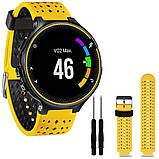 Ремінець для Garmin Forerunner 220/ 230/ 235/ 630/ 735 XT (жовто-чорний), фото 3