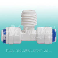 Тройник QC-НР-QC; 1/4"QC-3/8"НР-3/8"QC; DCC-007D