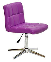 Стілець Arno Modern Base шкірозамінник фіолетовий 1010 з регулюванням висоти, на хромованій хрестовині зі стопками, фото 4