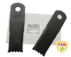 Ніж січкарні рухомий (зубчатий) без втулки потрійна заточка 173x50x4 ø18 Balmet, Z55610 John Deere