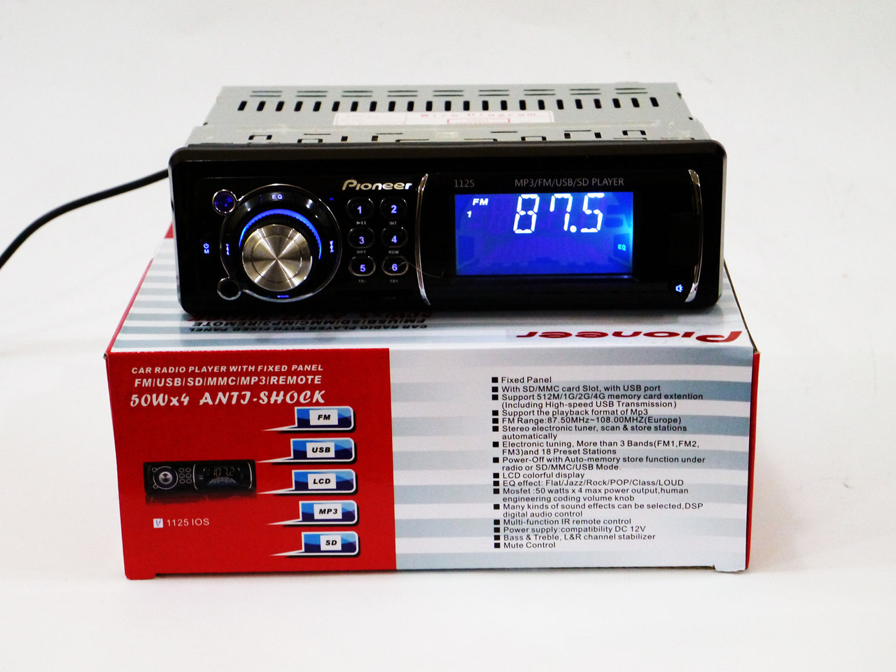 Автомагнітола 1125 Usb+Sd+Fm+Aux+ пульт (4x50W)