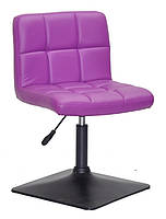 Стілець Arno 4-BK-Base шкірозамінник пурпуровий 1010 на чорній квадратній нозі-опорі з регулюванням висоти, фото 2