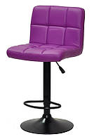 Барный стул Arno Bar BK - Base кожзам пурпурный 1010 на черной базе с подножкой, с регулируемой высотой