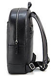 Черный рюкзак для ноутбука из кожи, мужской/женский рюкзак для планшета черный кожаный, черный рюкзак для А4, фото 5