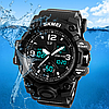 Водонепроникний годинник чоловічий наручний з підсвіткою Skmei чорний, фото 8