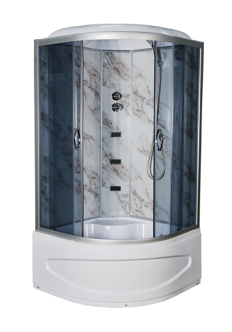 Душовий бокс TKF90 Мармур BG 90x90x215 глибокий піддон, фото 1