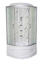 Душовий бокс TKF90 Білий Мармур WG 90x90x215 глибокий піддон