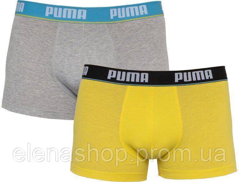 Трусы-боксеры Puma Basic Trunk S 2 пары light gray yellow 521025001-006 ES, КОД: 2467463