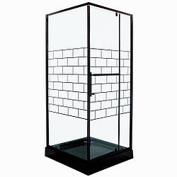 Душова кабіна INSANA BERTA 90x90x204 чорний квадратний мілкий піддон