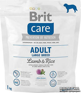Сухий корм для дорослих собак великих порід Brit Care Adult Large Breed Lamb & Rice 1 кг