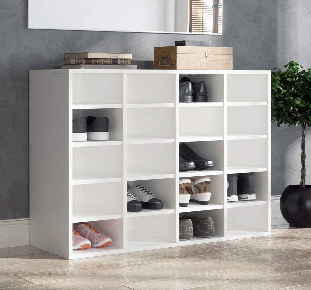 Шафа для взуття, стелаж для дому з ДСП 20 відсіків, Білий
