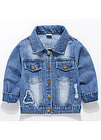 Детская джинсовая куртка синяя, джинсовая куртка для мальчика, джинсовая куртка для девочки