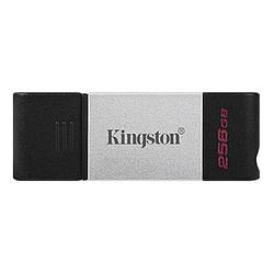Флеш-накопитель USB3.2 256GB Type-C Kingston DataTraveler 80 Grey Black DT80 256GB ES, КОД: 6708118