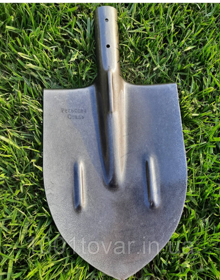 Лопата без держаку посилена, 3 ребра жорсткості, рейкова сталь, фото 1