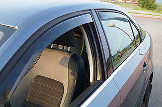 Дефлектори вікон, вітровики на Volkswagen Jetta VI 2010-2019 (скотч) AV-Tuning