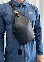Мужская сумка рюкзак слинг через плечо из натуральной кожи.