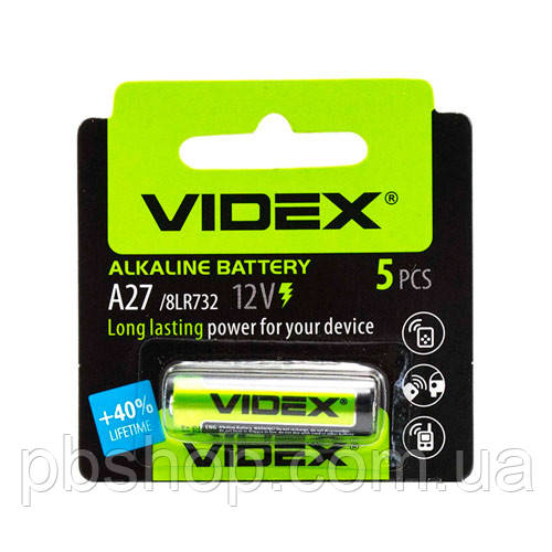 Батарейка 12V 27A MN27 8LR732, VIDEX A27 12В батарея, фото 1