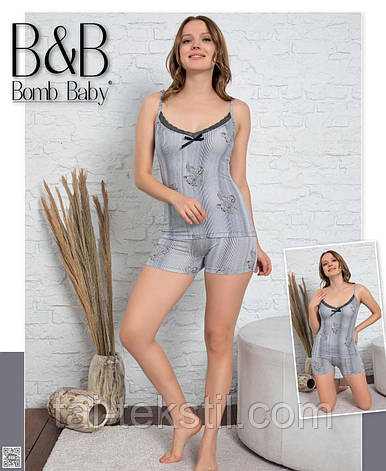 Віскозний комплект майка з шортами Туреччина M-L-XL №209-1, фото 2