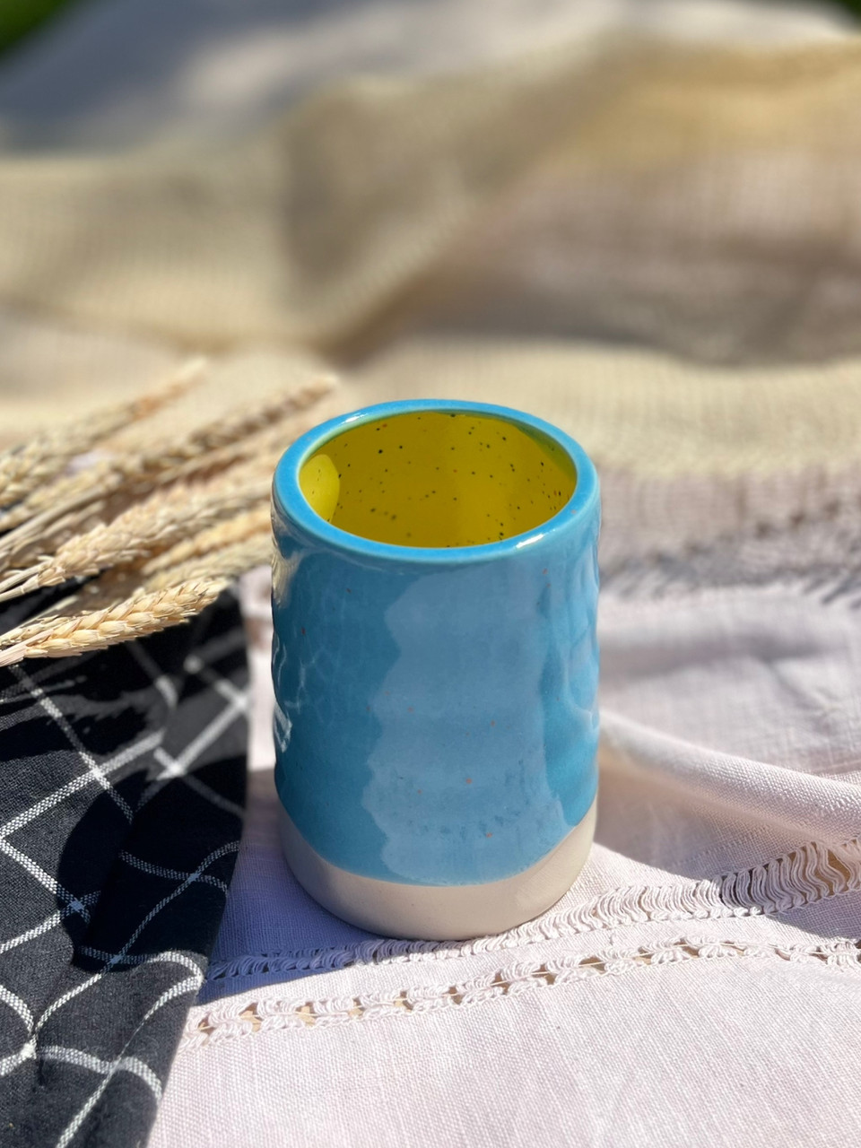 Склянка "Матча" 320 мл, "Блакитно-жовтий"