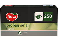 Салфетки бумажные Ruta Professional 33х33 двухслойные черные 1/8 сложения 250 листов