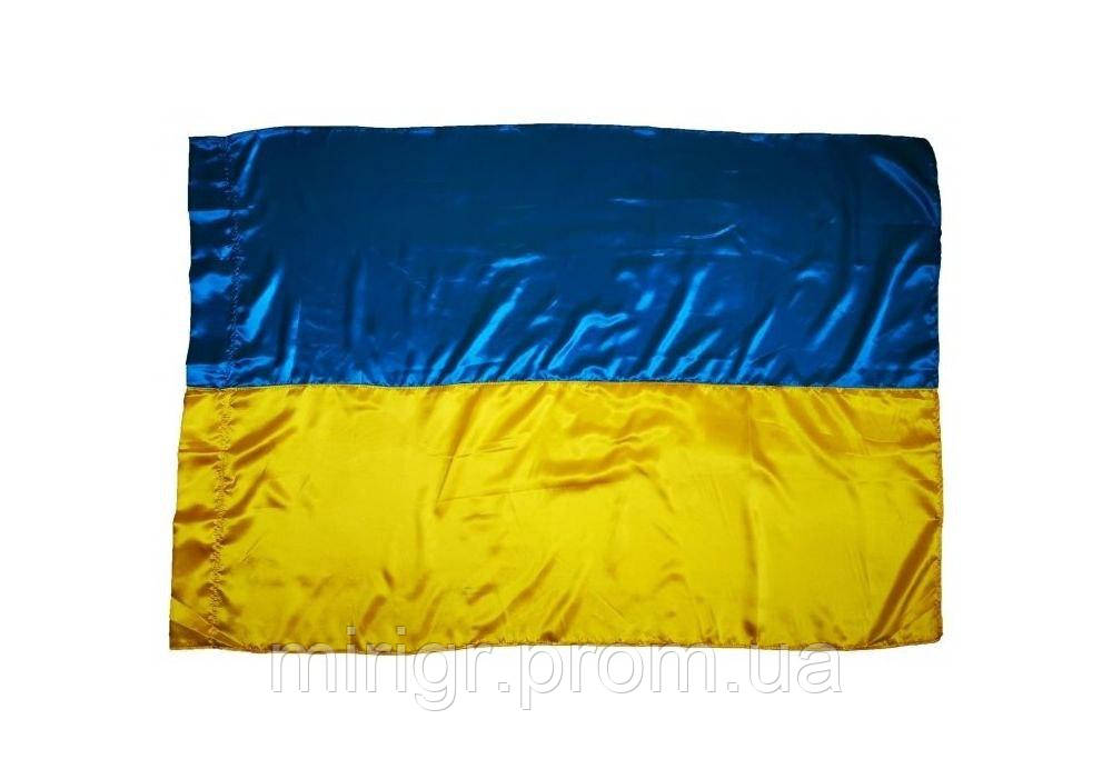 Большой Флаг Украины патриотический 95×150 см Материал атлас - фото 3 - id-p1615825437