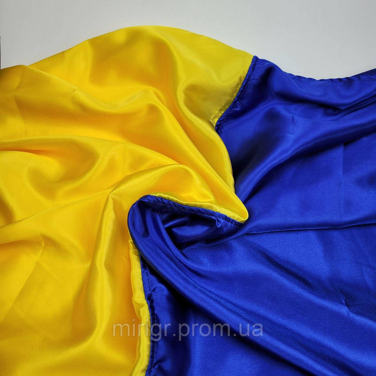 Большой Флаг Украины патриотический 95×150 см Материал атлас - фото 4 - id-p1615825437