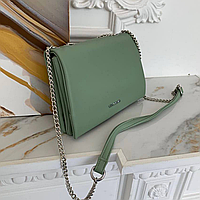 Сумка-клатч стильна з екошкіри жіноча зелена
