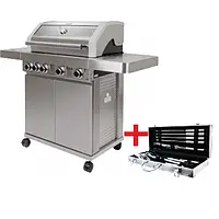 Гриль газовий S/S 4 + наб для гриля(134218), AL-KO