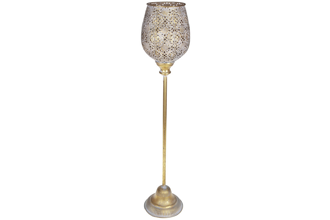 Свічник металевий зі скляною колбою, 78,5см, фото 1